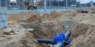 infrastructure work stock photo