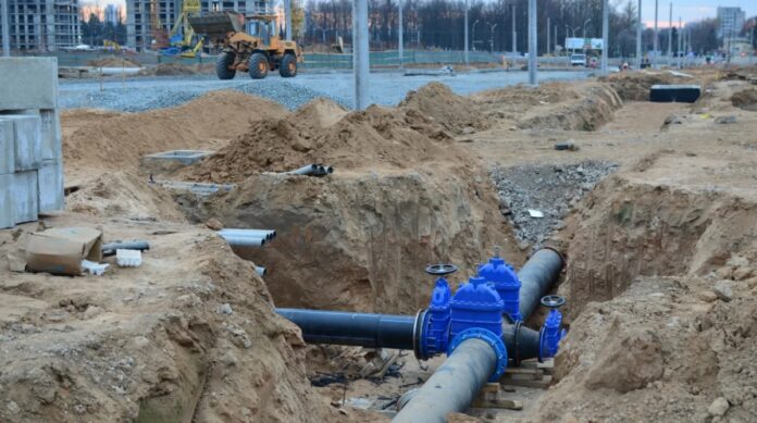 infrastructure work stock photo